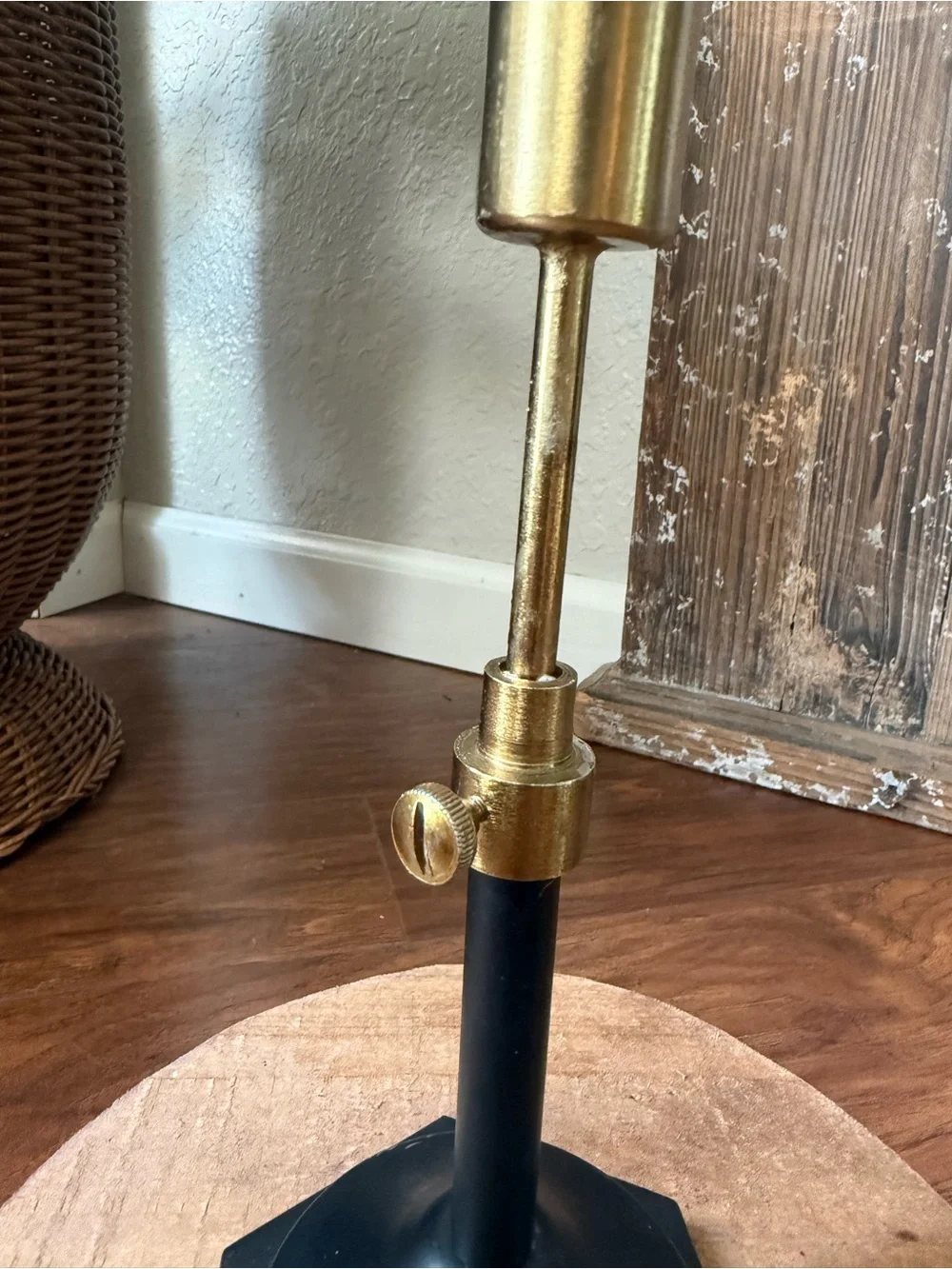 Hearth And Hand With Magnolia Adjustable Candleholder Tapered, Black/Gold